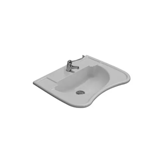 Globo Ausilia Раковина подвесная 67х54,5 см, без перелива и д/к, с креплением, цвет: белый глянцевый DS006BI