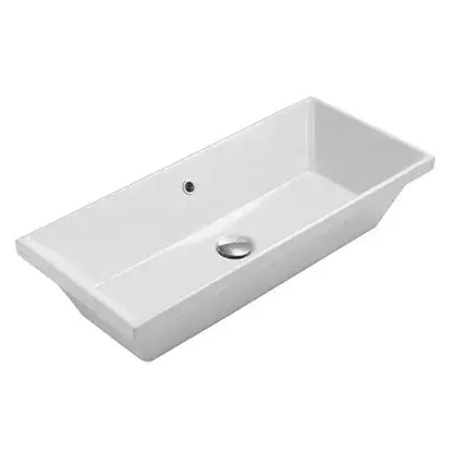 Globo Stockholm Раковина встраиваемая сверху 75x34 см, с переливом, без д/к, цвет: белый глянцевый FO075BI