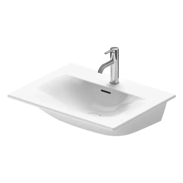 Duravit Viu Раковина, 3 отв под смес, 63х49 см, покр WonderGliss, цвет: белый 23446300581