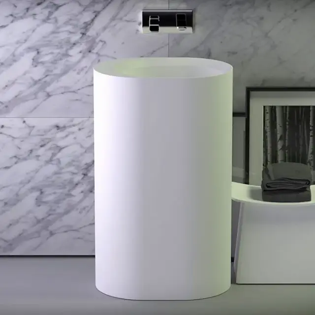 Knief Glow Раковина напольная 55х40х90h см, K-Stone, без перелива, цвет: белый матовый 0600-063-01