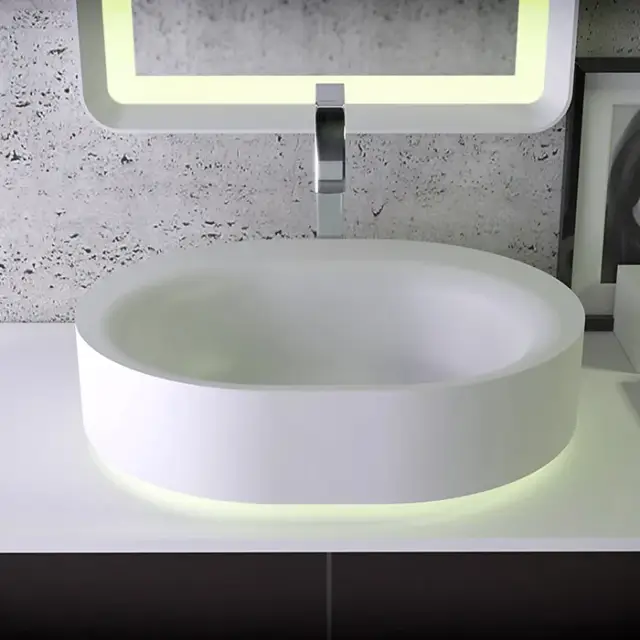 Knief Moon Раковина чаша 55х45х16h см, K-Stone, без отверстия под смеситель, цвет: белый матовый 0600-032-01