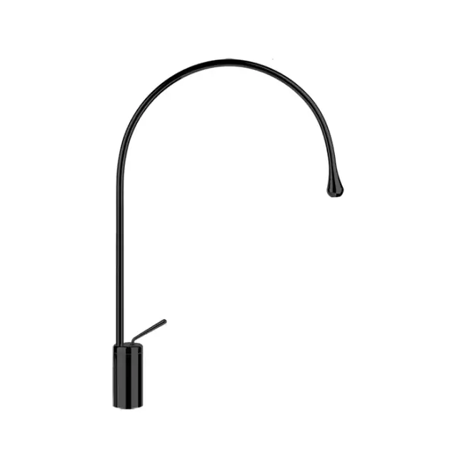 Gessi Goccia Смеситель для раковины на 1 отверстие, излив 38,7 см, цвет: Black Metal GHRC 33808#124