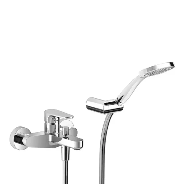 Cisal Alma Смеситель настенный для ванны с ручной лейкой, держателем, цвет: Chrome A300012021