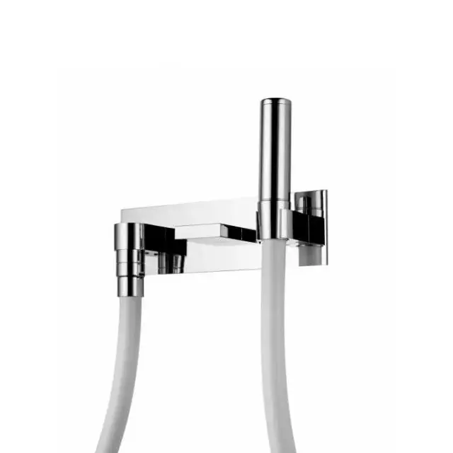 Bossini Paloma Душ Кнайпе с запорным вентилем, держателем и белым шлангом, цвет: chrome E89501.030