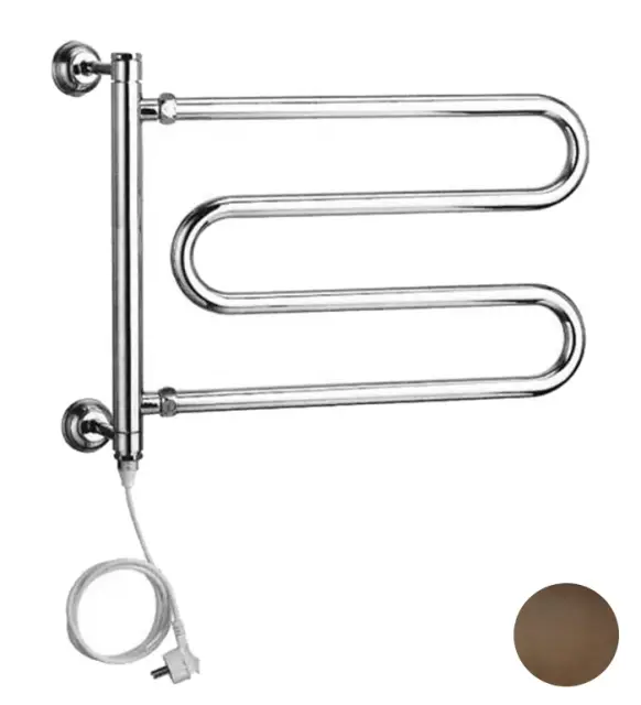 Margaroli Vento 510 Полотенцесушитель электр поворотный 50,7х41h (36,5) шнур, цвет: bronze/old brass 510OBC