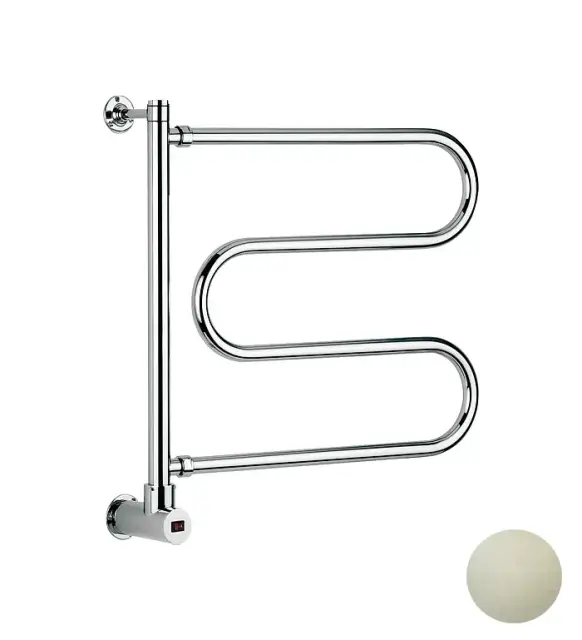 Margaroli Vento 500 Полотенцесушитель электр. поворотный 54,7х57,5h (53) нижнее, цвет: satin crome 500547SAB