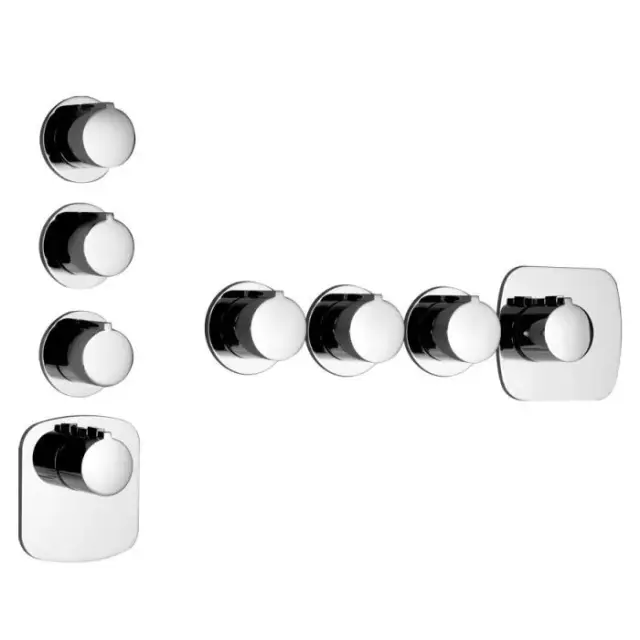 Gessi Anello Термостат для душа встраиваемый на 3 потребителя, внешняя часть, цвет: chrome 43236#031