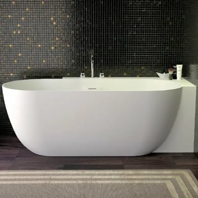 Knief Lotus Ванна из K-Stone отдельностоящая 190х95 см, щелевой перелив, цвет: белый матовый 0600-613-L-01