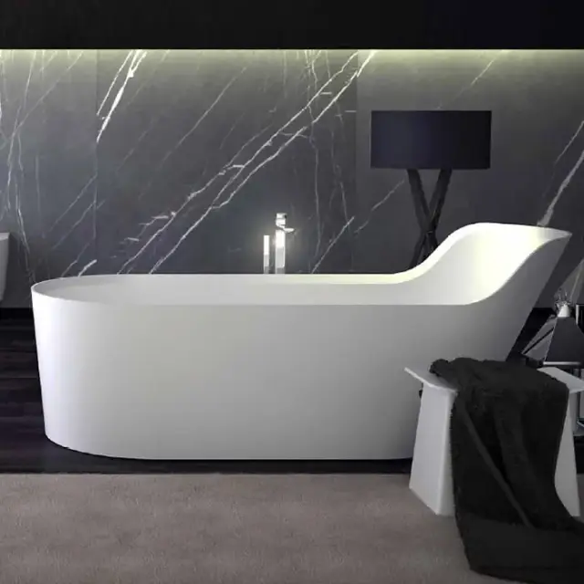 Knief Pearl Ванна из K-Stone отдельностоящая 182х81 см, со сливом-переливом, цвет: белый матовый 0600-050-01