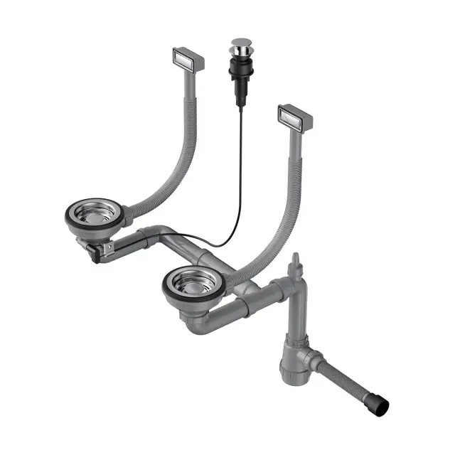 Omoikiri WK-2-A-IN Арматура для двухчашевых моек с прямоуг. переливами цвет: нерж. сталь 4956484