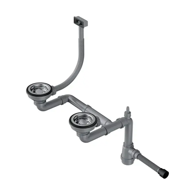 Omoikiri WK-1.5-S-IN Арматура для полуторачашевых моек со скрытым переливом цвет нерж. сталь 4998039