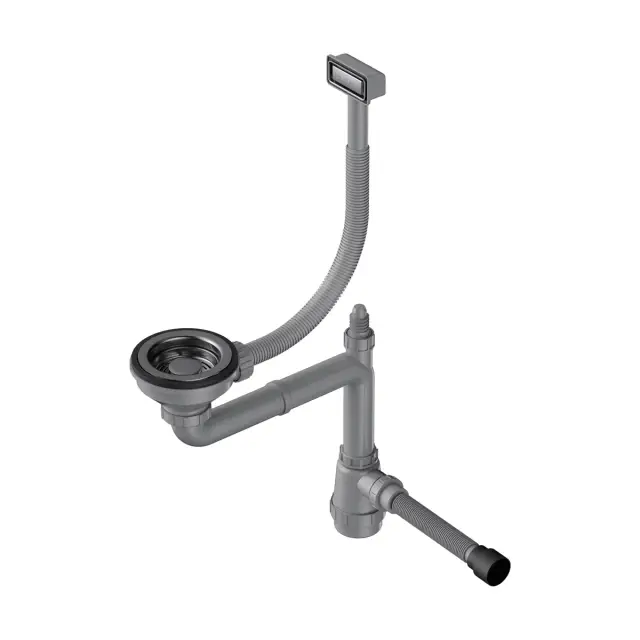 Omoikiri WK-1-GM Арматура для одночашевых моек с прямоугольным переливом цвет: вороненая сталь 4956483