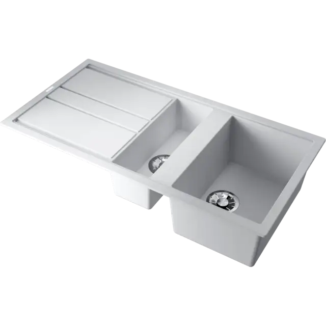 Omoikiri Kitagawa 100-2-WH Кухонная мойка Artceramic 100x51 см, цвет: белый 4993803