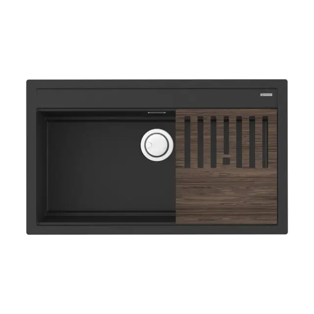 Omoikiri Kitagawa 86-LB-GB Кухонная мойка Artceramic 86x51 см, цвет: графит 4993794