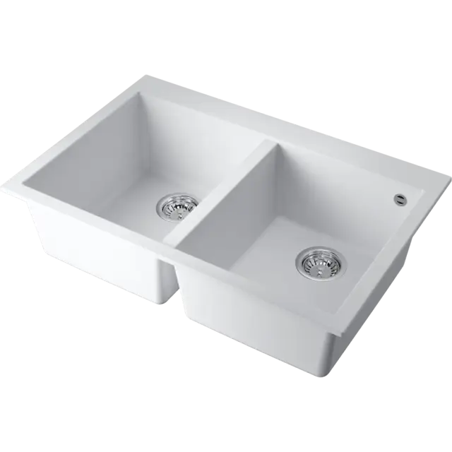 Omoikiri Bosen 80-2-WH Кухонная мойка Tetogranit 80x53 см, цвет: белый 4993839