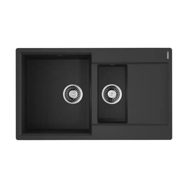 Omoikiri Daisen 86-2-BL Кухонная мойка Artgranit 86x51 см, цвет: черный 4993477