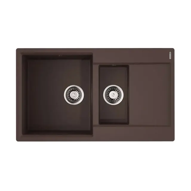 Omoikiri Daisen 86-2-DC Кухонная мойка Artgranit 86x51 см, цвет: темный шоколад 4993476