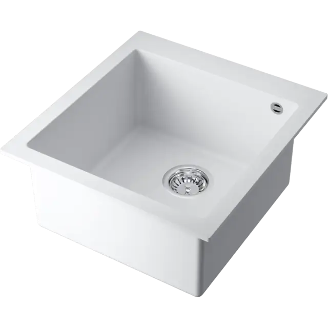 Omoikiri Bosen 47-WH Кухонная мойка Tetogranit 47x50 см, цвет: белый 4993589