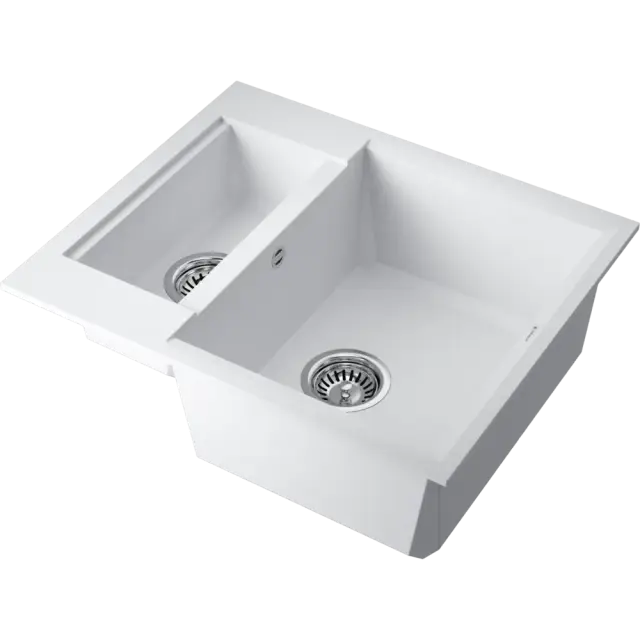 Omoikiri Sakaime 60-2-WH Кухонная мойка Tetogranit 60x50 см, цвет: белый 4993911
