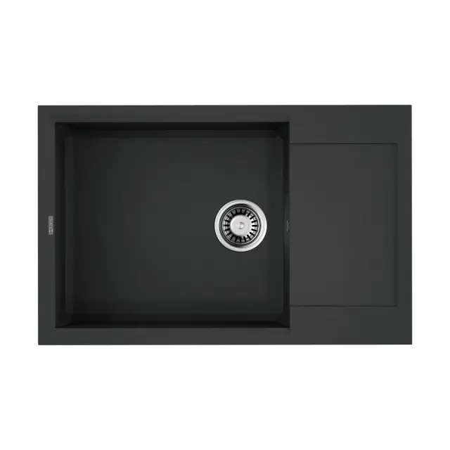 Omoikiri Sakaime 78-LB-BL Кухонная мойка Tetogranit 78x50 см, цвет: черный 4993900