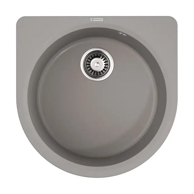 Omoikiri Akegata 51-GR Кухонная мойка Artgranit 51x51 см, цвет: leningrad grey 4993756