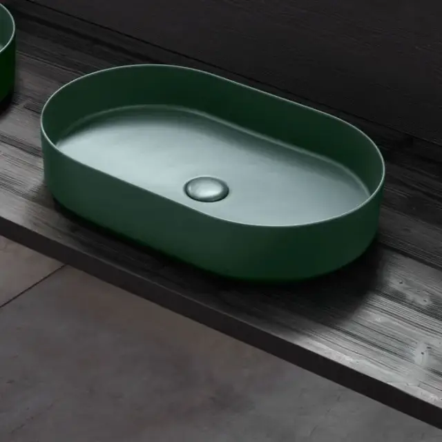 Cielo Shui Comfort Раковина накладная 60x38xh12,5 см, овальная, цвет: зеленый SHCOLAO60MU