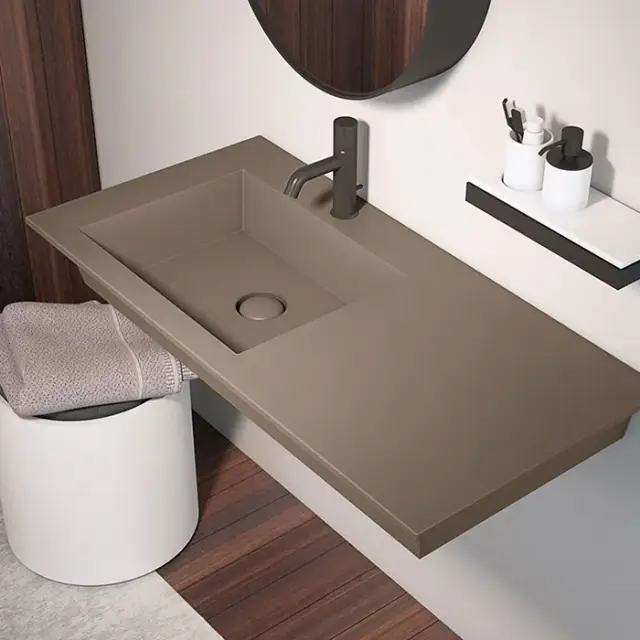 Cielo Era Раковина подвесная 80x46xh14 см, DX, с 1 отв., под смеситель, цвет: Fango ERLA80DXFN