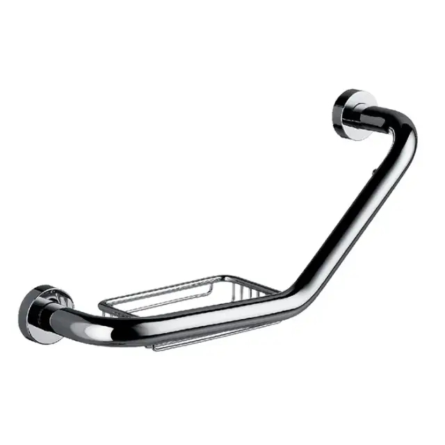 Emco Rondo2 Поручень изогнутый, с полочкой-решеткой, 41,3 cм, цвет хром 4571 001 00