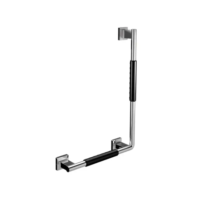 Emco System2 Поручень изогнутый, левый, угол 90°, цвет: хром/черный 3570 212 06