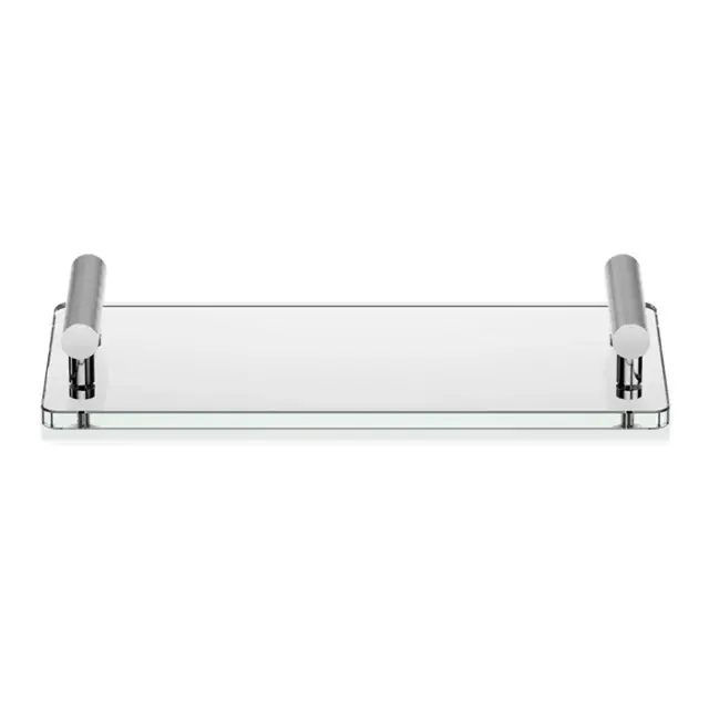 Decor Walther Club Tab Поднос с ручками, стеклянный, цвет хром прозрачное стекло 0856102