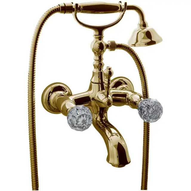 Fima Carlo Frattini Elizabeth Chic Смеситель для ванны, с душевым комплектом, цвет: золото F5084COR