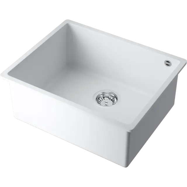 Omoikiri Bosen 54-U-WH Кухонная мойка Tetogranit 54x44 см, цвет: белый 4993164