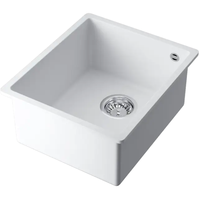 Omoikiri Bosen 38-U-WH Кухонная мойка Tetogranit 38x44 см, цвет: белый 4993160