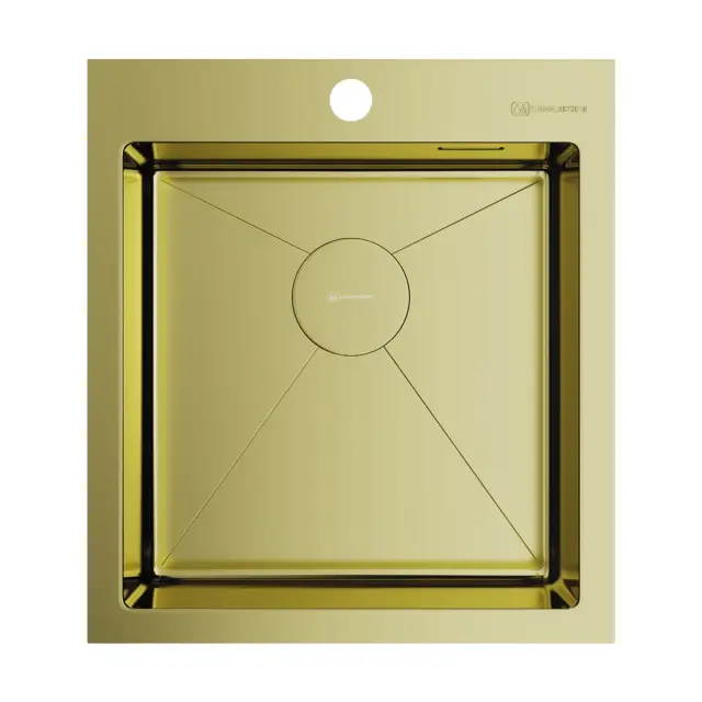 Omoikiri Akisame 46-LG Кухонная мойка нерж. сталь 51x46 см, цвет: светлое золото 4973081