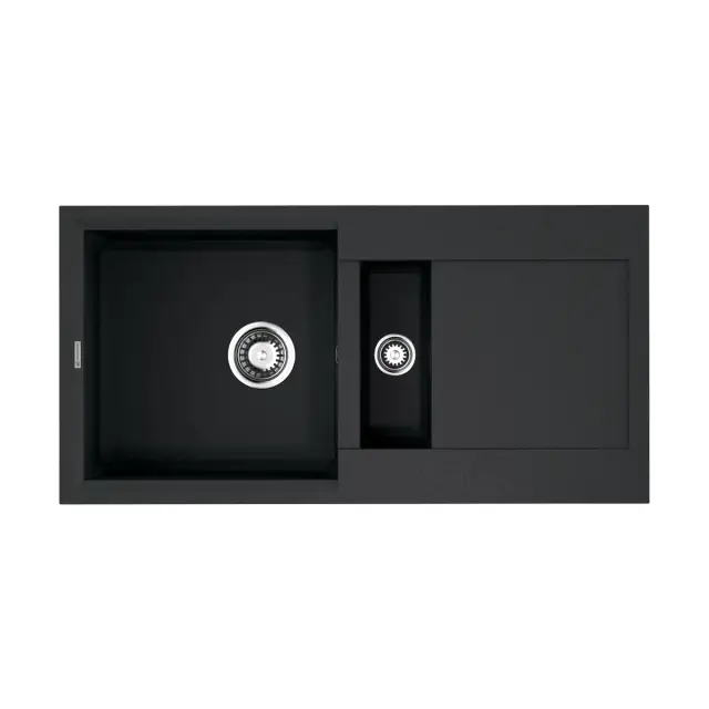 Omoikiri Sakaime 86-2-BL Кухонная мойка Tetogranit 86x46,5 см, цвет: черный 4993117