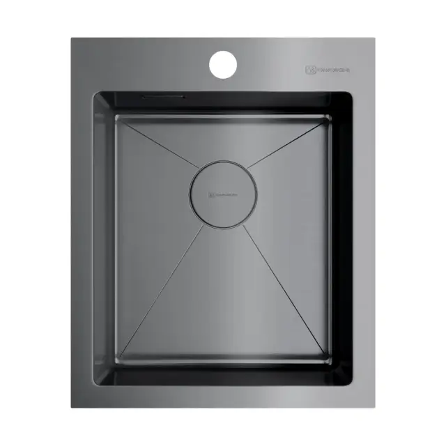Omoikiri Akisame 41-GM Кухонная мойка нерж. сталь 41x51 см, цвет: вороненая сталь 4973094