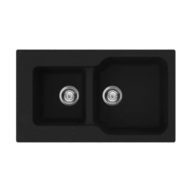 Omoikiri Maru 86-2-BL Кухонная мойка Tetogranit 86x50 см, цвет: черный 4993284