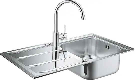 Grohe Concetto Комплект: мойка K400 31566SD0 + смес. для мойки Concetto 32663001, цвет: нерж. сталь 31570SD0