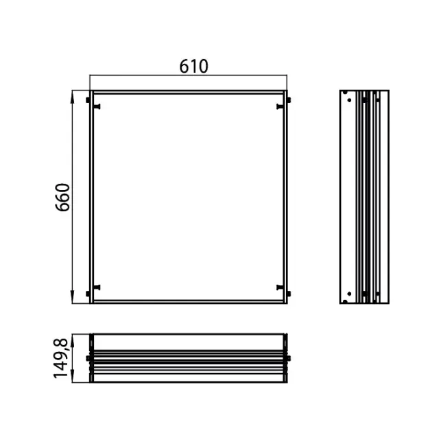 Emco Prestige2 Монтажная рама 61x66 cм, для встраиваемых зеркальных шкафов 989705006 9897 000 06