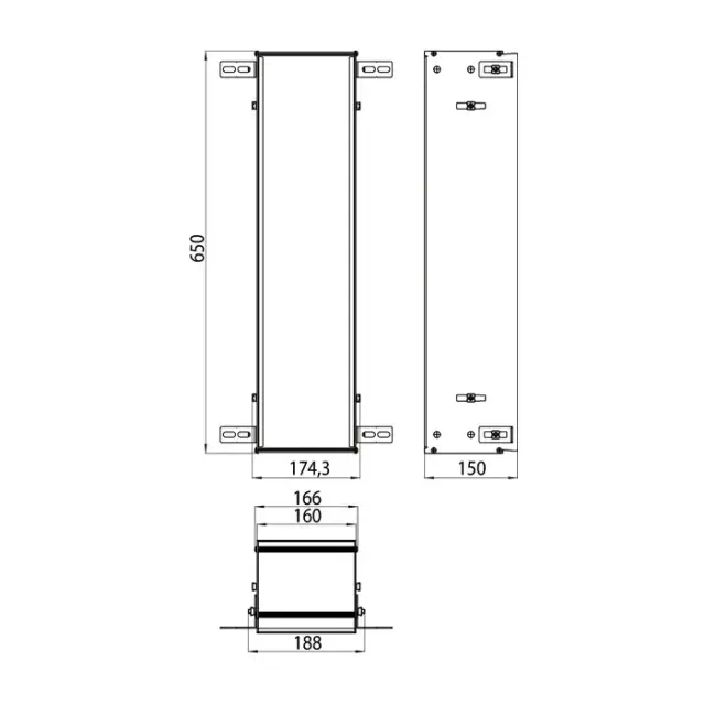 Emco Asis Монтажная рама 17,4x65 см, для встраиваемых модулей 150 9740 000 41