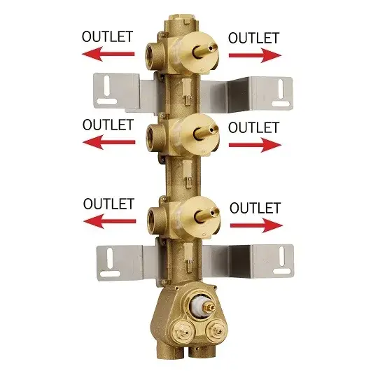 Bossini Встраиваемая часть термостата 3 дивиаторами, 6 потребителей Z030273000