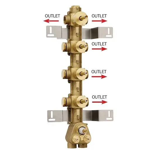 Bossini Встраиваемая часть с 3 запорными клапанами и девиаторами, 5 потребителей Z030275000
