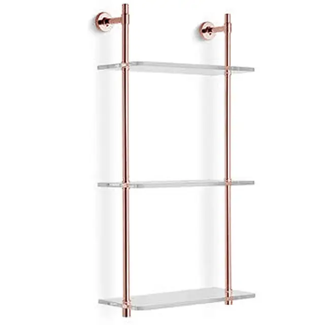 Bertocci Cinquecento Полка с 3-мя стеклянными ярусами 30х62 см, цвет: розовое золото 110 0540 5500