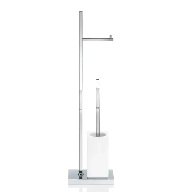 Decor Walther Porzellan DW 6710 Напольная стойка с ершиком и бумагодерж., цвет: хром/белый 0838500