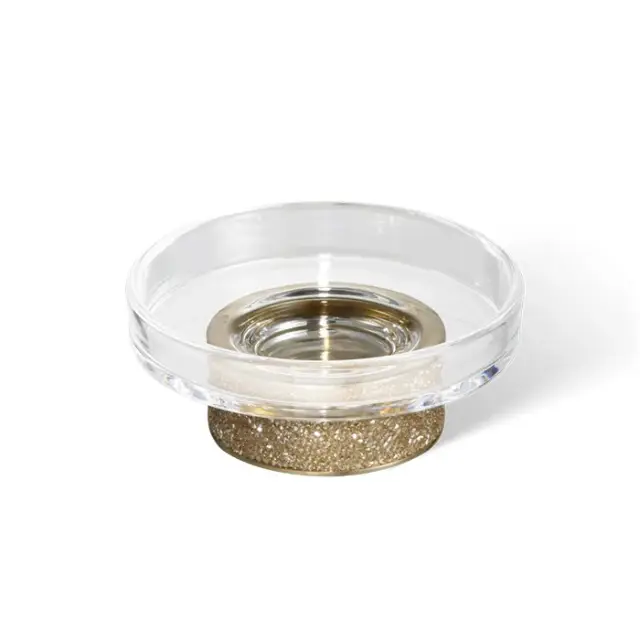 Decor Walther Rocks STS Мыльница настольная, прозрачное стекло, цвет золото матовое 0934082