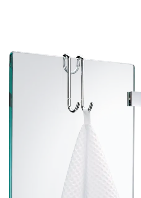 Decor Walther Universal DH 1 Крючок двойной на стекло душевой кабины, цвет: хром 0900600