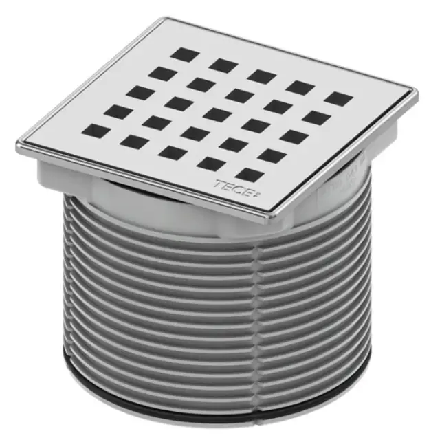 Tece Drainpoint S Декоративная решетка quadratum для трапа 10х10 см, цвет: нерж. сталь глянцевая 3660007