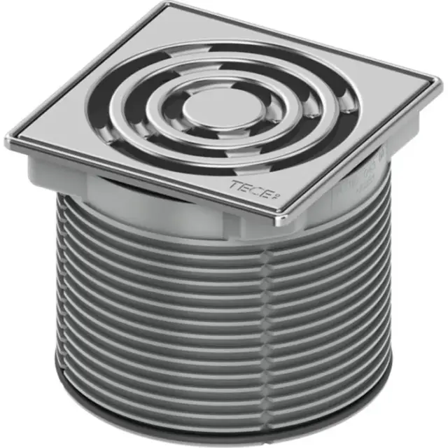 Tece Drainpoint S Декоративная решетка точечного трапа с монтаж. элементом 10х10 см, цвет: хром мат. 3660002