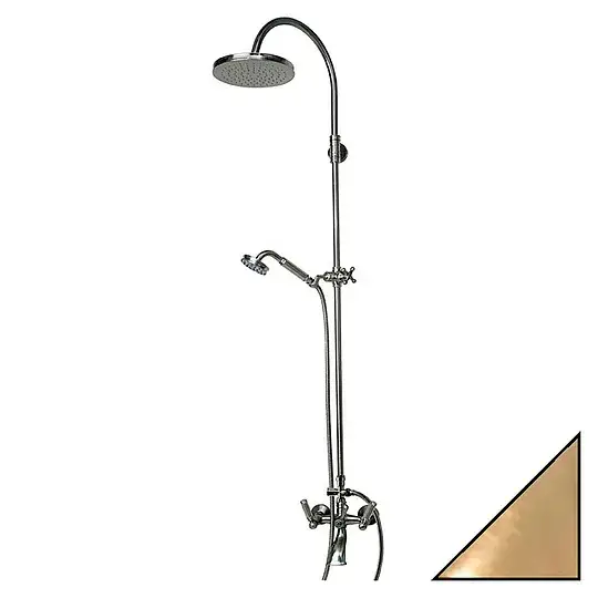 Bossini Liberty Душевая стойка: смеситель, руч. и верх. душ, 1 вид струи, цвет:antique brass, bronze L01203.022