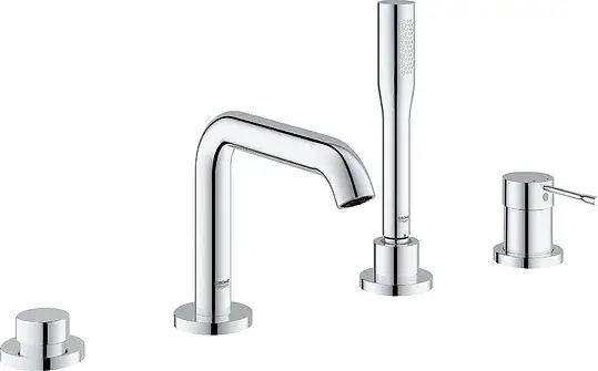 Grohe Essence New Смеситель на борт ванны, с ручным душем, 4 отверстия, цвет: хром 19578001